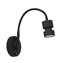 Steinhauer wall luminaire NATASJA with switch, with flex arm GU10 IP20, black matt dimmable