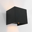 Steinhauer outdoor wall luminaire MURO up / down, cube shape, adjustable IP44, black matt dimmable