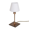 table lamp ANCILLA 1 flame, long, with switching function, conical E14 IP20, brushed bronze dimmable