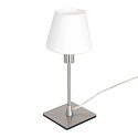 table lamp ANCILLA 1 flame, long, with switching function, conical E14 IP20, steel brushed dimmable