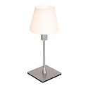 Steinhauer table lamp ANCILLA 1 flame, long, with switching function, conical E14 IP20, steel brushed dimmable