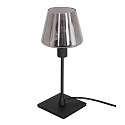 table lamp ANCILLA 1 flame, with switching function, conical E14 IP20, black matt dimmable