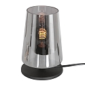 table lamp ANCILLA 1 flame, short, with switching function, conical E27 IP20, black matt dimmable