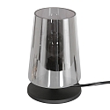 table lamp ANCILLA 1 flame, short, with switching function, conical E27 IP20, black matt dimmable