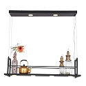 Steinhauer pendant luminaire T�R 6 flames, with shelf IP20, black matt dimmable