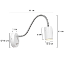 Mexlite wall luminaire UPROUND 1 flame GU10 IP20, white 