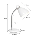 Steinhauer table lamp SPRING tiltable E27 IP20, white 