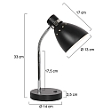 Steinhauer table lamp SPRING tiltable E27 IP20, black 