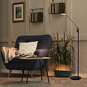 Steinhauer floor lamp DAPHNE 1 flame IP20, black dimmable