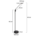 Steinhauer floor lamp DAPHNE 1 flame IP20, black dimmable
