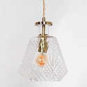 Mexlite pendant luminaire GRAZIOGLASS ?18cm E27 IP20, brass