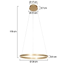 pendant luminaire RINGLUX LED IP20, gold dimmable