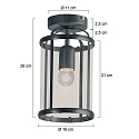 Steinhauer ceiling luminaire PIMPERNEL E27 IP20, black dimmable
