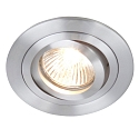 Steinhauer recessed luminaire P�LITE SPOT round, swivelling GU10 IP20, steel brushed dimmable