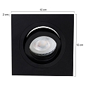 Steinhauer recessed luminaire PÉLITE SPOT swivelling, square GU10 IP20, black matt dimmable