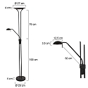 Mexlite Floor lamp BIRON, 2 flames, bronze