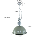 Steinhauer pendant luminaire BIKKEL - � 42CM 1 flame, medium E27 IP20, green dimmable