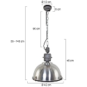 Steinhauer pendant luminaire BIKKEL - � 42CM 1 flame, medium E27 IP20, polished aluminium, steel dimmable