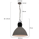 anne light & home AN Pendant luminaire FRISK, 1 flame, metal, grey