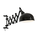 Steinhauer wall luminaire YORKSHIRE 1 flame, with switch, with plug, adjustable E27 IP20, black matt 