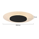 ceiling luminaire LIDO large, round, indirect, perforated IP20, black matt dimmable