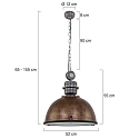 Steinhauer pendant luminaire BIKKEL - � 52CM 1 flame, large E27 IP20, brown, pied dimmable