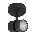 spot NATASJA 1 flame, Dim-To-Warm, adjustable GU10 IP20, black matt dimmable