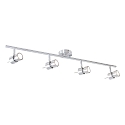 spotlight bar NATASJA 4 flames, long, Dim-To-Warm, adjustable GU10 IP20, steel brushed dimmable