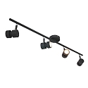 Steinhauer spotlight bar NATASJA 4 flames, long, Dim-To-Warm, adjustable GU10 IP20, black matt dimmable