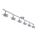 spotlight bar NATASJA 6 flames, long, Dim-To-Warm, adjustable GU10 IP20, steel brushed dimmable