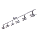 spotlight bar NATASJA 6 flames, long, Dim-To-Warm, adjustable GU10 IP20, steel brushed dimmable