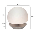 Steinhauer table lamp ANCILLA round, short, with touch dimmer G9 IP20, steel brushed dimmable