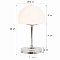 Steinhauer table lamp ANCILLA MUSHROOM long, with switching function G9 IP20, chrome, polished aluminium dimmable