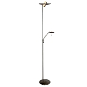 Steinhauer Steinhauer Floor lamp ZODIAC LED, 2 flames, with reading arm adjustable, steel