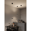 Top Light pendant luminaire PUK! PRO 120 MOTION 1 flame IP20, chrome, black matt dimmable