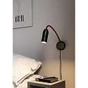 Top Light wall luminaire NEO! FLEX HOTEL II (LV) with flex arm, with plug, switchable, focusable IP20, red, black matt dimmable