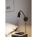 Top Light wall luminaire NEO! FLEX HOTEL II (LV) with flex arm, with plug, switchable, focusable IP20, black matt dimmable
