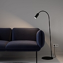 floor lamp NEO! FLOOR (LV) with flex arm, focusable IP20, black matt, silver dimmable