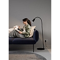 floor lamp NEO! FLOOR (LV) with flex arm, focusable IP20, black matt, silver dimmable