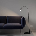 Top Light floor lamp NEO! FLOOR (LV) with flex arm, focusable IP20, aluminium, black matt, silver dimmable