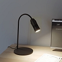 table lamp NEO! TABLE (LV) with flex arm, focusable IP20, aluminium, red, black matt dimmable