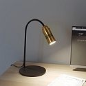 table lamp NEO! TABLE (LV) with flex arm, focusable IP20, brass, black matt dimmable