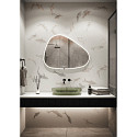 mirror with lighting FLOW LINE WAVE-1 IP44 / IP20, glossy, silver dimmable