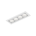 ceiling recessed luminaire LINOO 4.0 4 flames, square IP20, white matt, white glossy