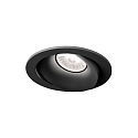 recessed spotlight RONY 1.0 - LED round, multipower, cardanic swivelling, with wire springs IP20, black matt dimmable