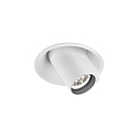ceiling luminaire BLIEK ROUND 1.0 - LED cardanic swivelling, semi flush, with wire springs IP20, mat, traffic white dimmable