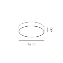 LED Wall /Ceiling luminaire ROBY 2.6, IP44, � 26.5cm, dimmable, white, 18W 2700K, black