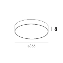 LED Wall /Ceiling luminaire ROBY 3.5, IP44, � 35.5cm, dimmable, white, 32W 2700K, black