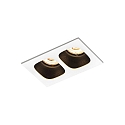 LED Recessed spot PIRRO 2.0, 2 spots, 2x 4.5W 2700K, CRi >90, dimmable, white black