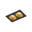 LED Recessed spot PIRRO 2.0, 2 spots, 2x 4.5W 3000K, CRi >90, dimmable, black gold